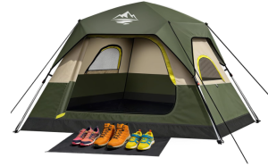 Camping Tent 2/3/4 Person Instant Pop Up Tents for Camping - 40s Automatic Easy Setup Tent with Rainfly, Double-Layer Waterproof & Windproof Instant Tents with Welcome Mat for Camping & Hiking