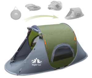 Night Cat Pop-up Camping Tent: 1 Person Tent Waterproof Instant Easy Setup Outdoor Tent