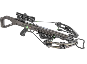 Killer Instinct Lethal 405 Crossbow Pro Package with 4 x 32 Non-Illuminated Scope, Rope Cocker, String Suppressors, 3-Bolt Quiver, 3 Hypr Lite Bolts and Field Tips, Stick of Rail Lube