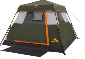 3/4 Person Camping Tent with 1 Door, 4 Windows, and Upgraded Ventilation