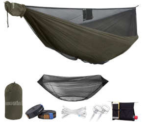 onewind 11ft Camping Hammock with Bugnet, Portable Double Hammock with Mosquito Net, Backpacking Hammock with Net Adjustable Ridgeline Tree Straps for..