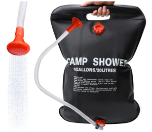  DkOvn Solar Shower Bag, 5 Gallons/20L Camping Shower Bag, Portable Shower Bag with Removable Hose and On-Off Switchable Shower Head for Camping Beach..