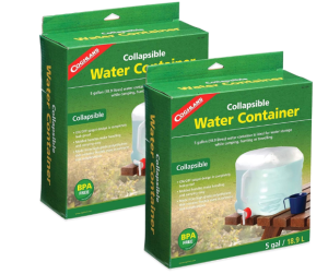 Coghlan's Collapsible Water Container, 5-Gallon, Clear (2)