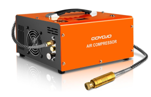 GOYOJO PCP Air Compressor, Max 4500 PSI / 300 Bar, Fast Fill for Airguns or Paintball Tank, Auto Shut-Off, Dual Power Car 12V DC or Home 120V AC, Built-in...
