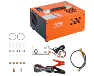 VEVOR PCP Air Compressor, 4500PSI/30Mpa Portable PCP Airgun Compressor with External Converter, DC12V, AC115V | Oil & Water-Free | Manual-Stop Air Rifle...