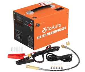 TOAUTO A1X PCP Air Compressor 4500PSI 30Mpa High Pressure, Oil-Free & Water-Free, One Button Start, Powered by Car 12V DC or Home 110V AC, for PCP Air...