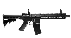  Crosman Full Auto R1 CO2 BB Air Rifle with 25-Round Magazine - Full and Semi-Auto Action, 1400 round per minute rate, Adjustable Stock, Quad Rail - Black