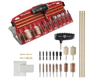 Real Avid Gun Boss Pro Universal – 12 Ga., 20 Ga., .45, .40, .357, .38, 9MM, .30, .280, .270, 7MM, .243, .22 ca. universal gun cleaning kit