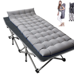LILYPELLE Folding Camping Cot, Extra Wide Heavy Duty Sleeping Cots with Carry Bag, Double Layer Oxford Portable Travel Camp Cots for Home, Office Nap and Outdoor Beach