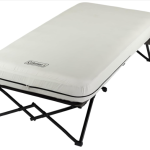 Coleman Queen-Size Airbed Cot Combination, Folding Air Mattress with Steel Frame & Side Table, Battery Pump Included, Great for Camping, Lounging, Elevated Sleeping, Guests, & More