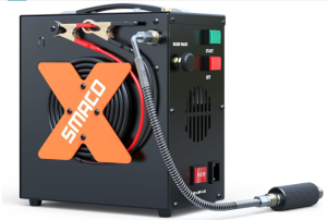 SMACO PCP Air Compressor 4500Psi/30Mpa High Pressure Air Compressor Paintball Scuba Tank Compressor HPA Pump Fill Station Auto-Stop,Oil-Free Powered by 12V...