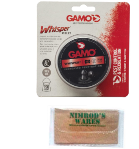Nimrod's Wares Gamo Whisper Pellet .177 Cal. 150-pack 632272254 Bundle with Microfiber Cloth