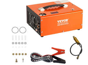 VEVOR PCP Air Compressor, 4500PSI Portable PCP Airgun Compressor with Built-in Converter, Auto-Stop | DC12V/AC120V | Oil & Water-Free Paintball Tank...
